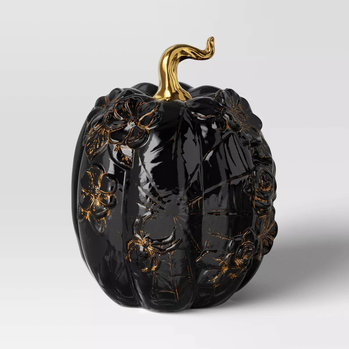 Large Halloween Ceramic Pumpkin Black - Threshold™ | Target