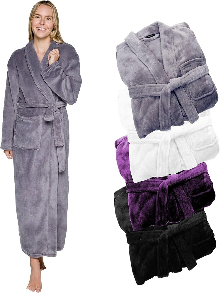 Silver Lilly Premium Womens Robe with Shawl Collar, Plush Bath Robe for Women, Fluffy, Warm, Flee... | Amazon (US)
