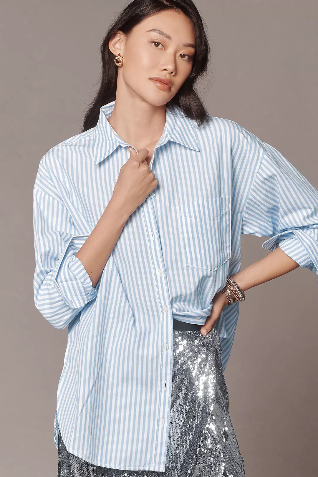 The Bennet Buttondown Shirt by Maeve: Striped Edition | Anthropologie (US)