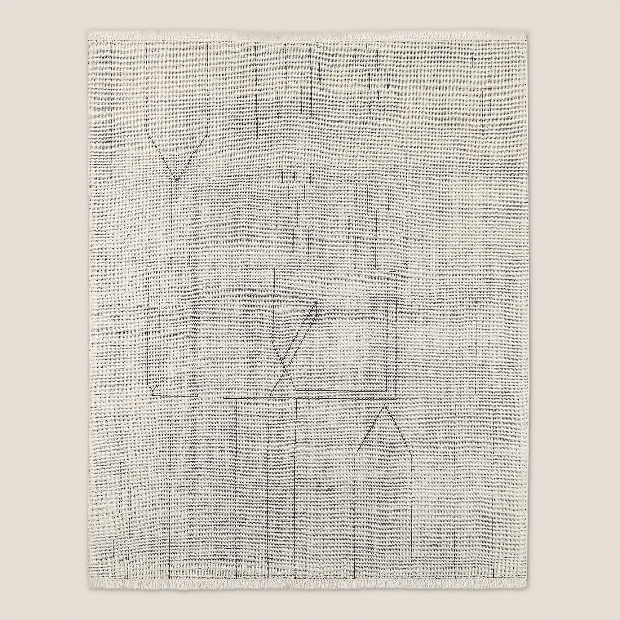 Palos Hand-Knotted Cool Grey and Warm White New Zealand Wool Area Rug 8'x10' | CB2 | CB2