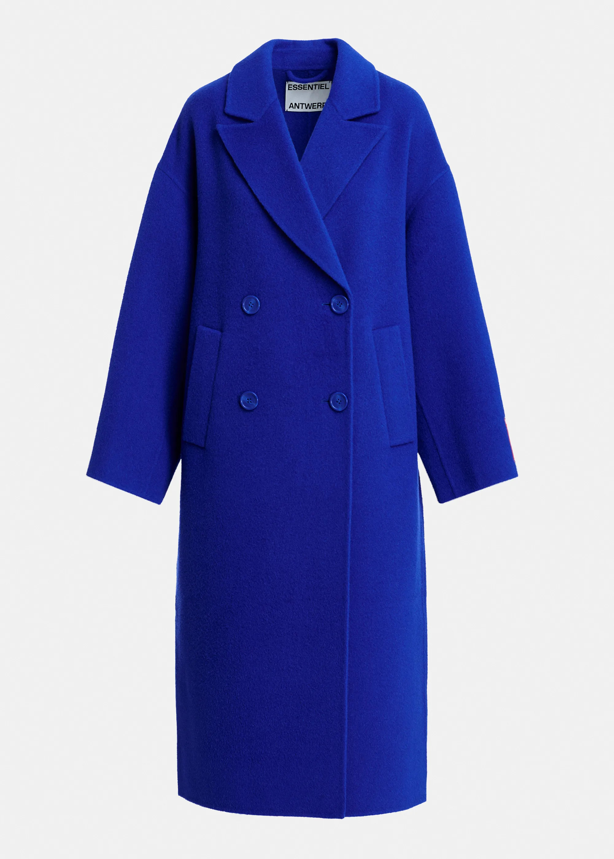 Cobalt blue oversized wool-cashmere blend coat | Essentiel Antwerp United Kingdom | Essentiel Antwerp