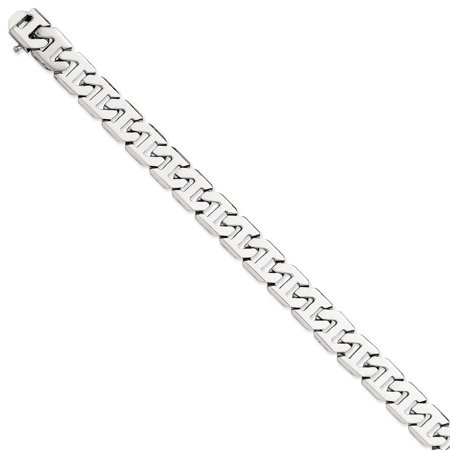 14K White Gold chain Men's Fancy 9 in 10.2 mm 10.2mm Hand-polished Link | Walmart (US)