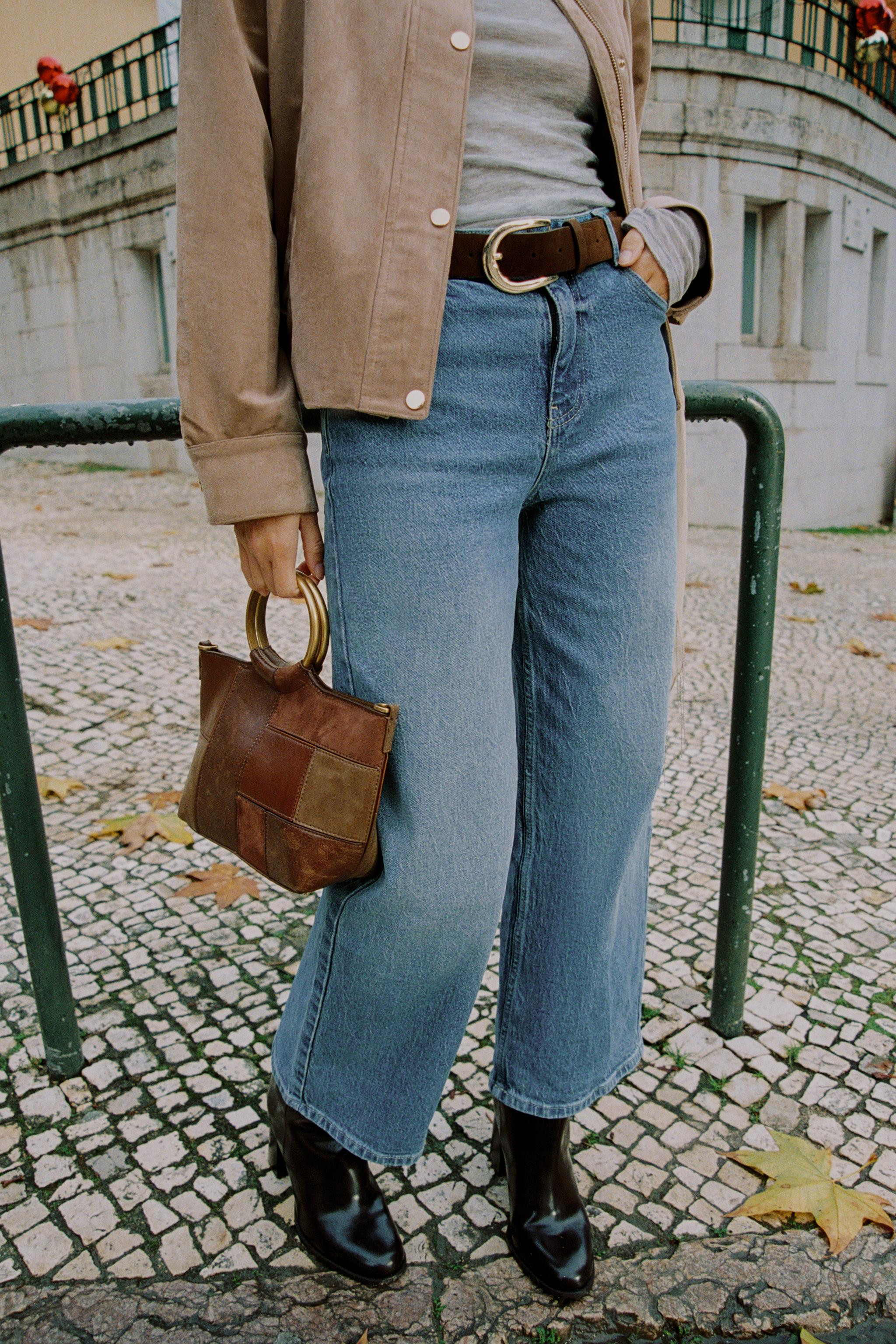 PATCHWORK RIGID HANDLE MINI BUCKET BAG | Zara US