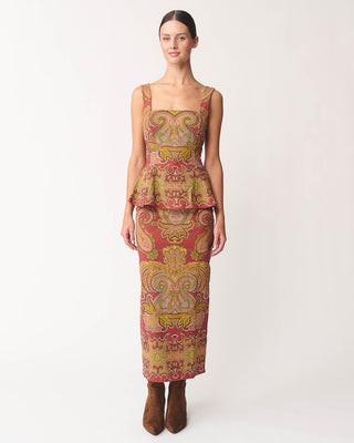Heather Paisley Peplum Top | Benaar La