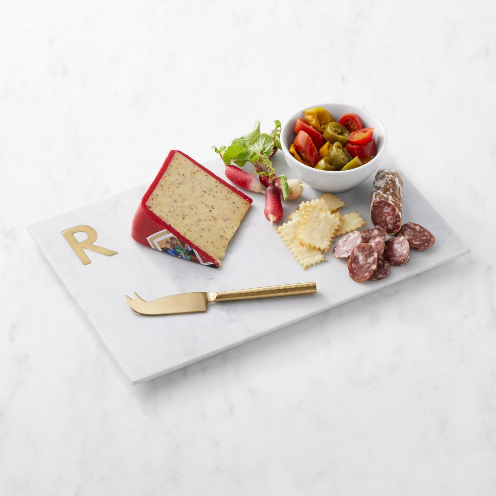 Marble &amp; Brass Monogram Board | Williams-Sonoma