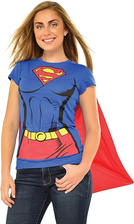 DC Comics Super-Girl T-Shirt With Cape Costume | Amazon (US)