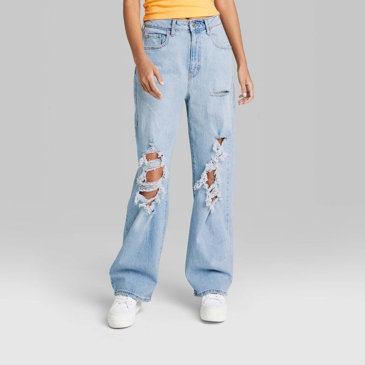 Women's Super-High Rise Baggy Jeans - Wild Fable™ Light Wash | Target