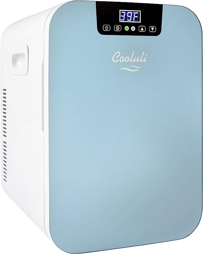 Cooluli 20L Mini Fridge For Bedroom - Car, Office Desk & College Dorm Room - Glass Front & Digita... | Amazon (US)