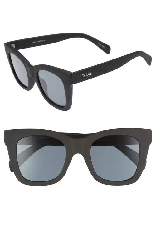 Quay Australia After Hours 50mm Square Sunglasses in Black Smoke at Nordstrom | Nordstrom