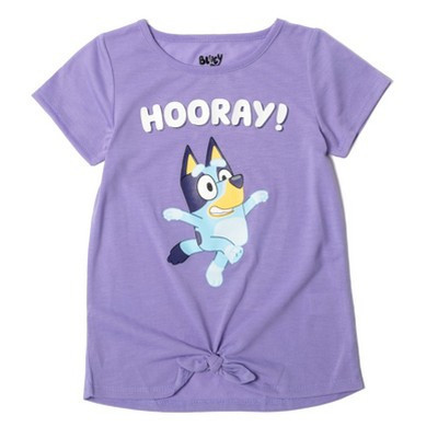 Bluey Big Girls Knotted Graphic T-Shirt Purple 10-12 | Target