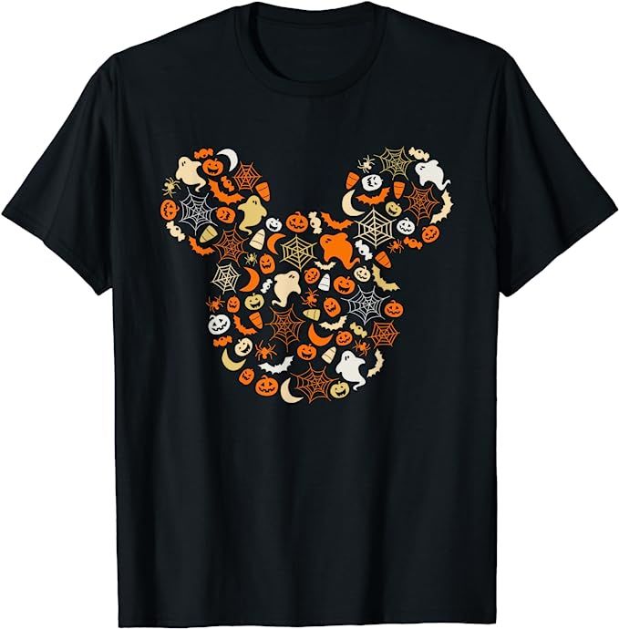 Disney Mickey Mouse Halloween Ghosts Pumpkins Spiders T-Shirt | Amazon (US)