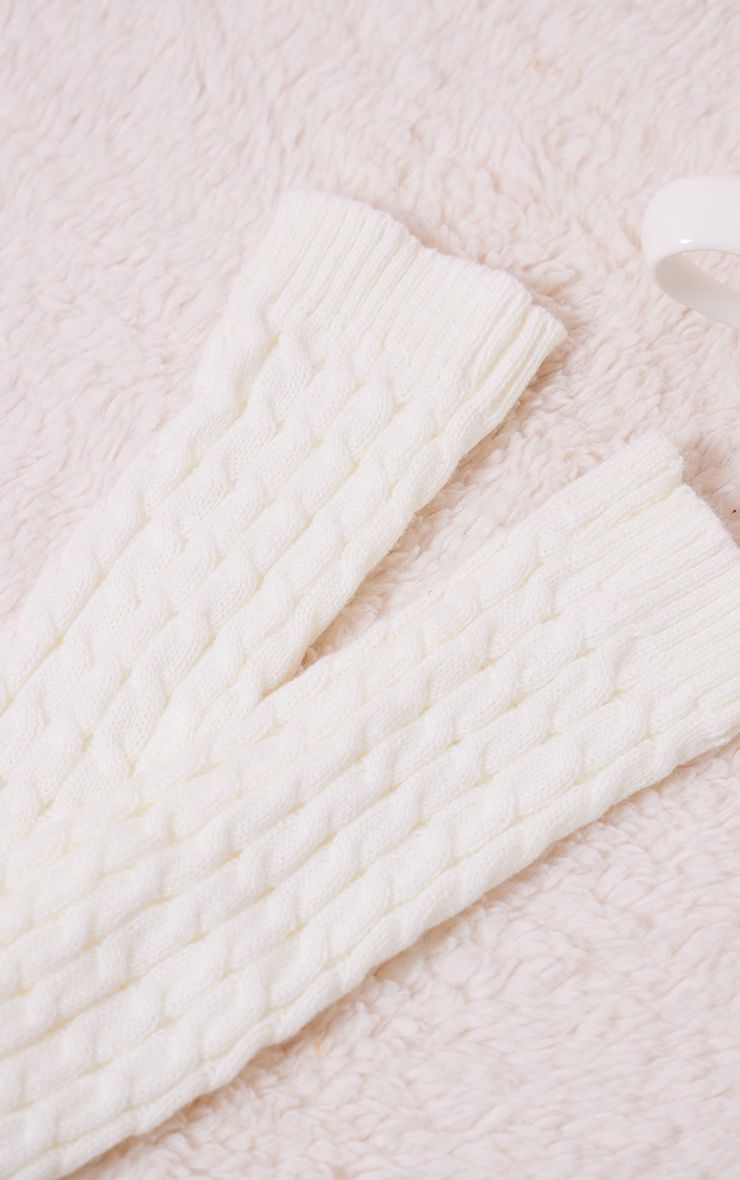 Cream Cable Knitted Leg Warmers | Pretty Little Thing (Australia & New Zealand)