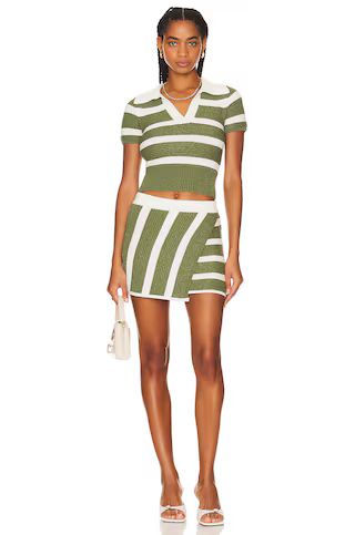 L'Academie Drea Striped Knit Top in Green & Ivory from Revolve.com | Revolve Clothing (Global)