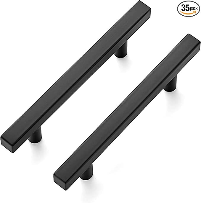 Ravinte 35 Pack 6'' Square Cabinet Pulls Matte Black Stainless Steel Kitchen Drawer Pulls Cabinet... | Amazon (US)