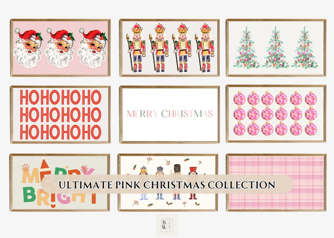 Samsung Frame TV Ultimate Pink Christmas Frame Tv Art Set - Etsy | Etsy (US)