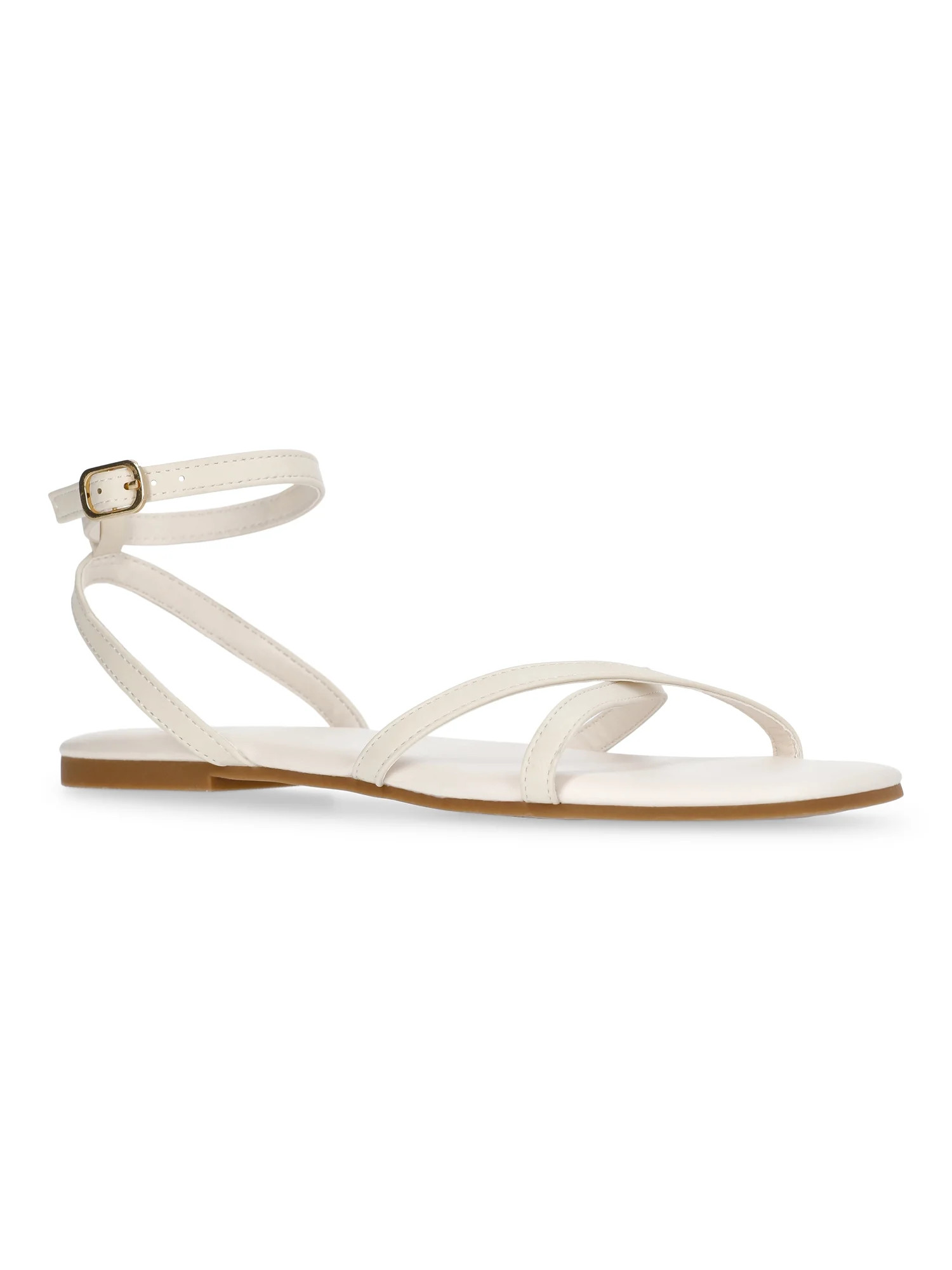 Time and Tru Women's Strappy Flat Sandals | Walmart (US)