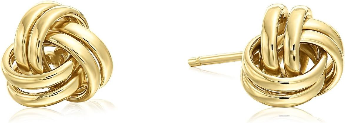 Tilo Jewelry 14k Gold Polished Love Knot Stud Earrings - 7mm- Push Back | Amazon (US)