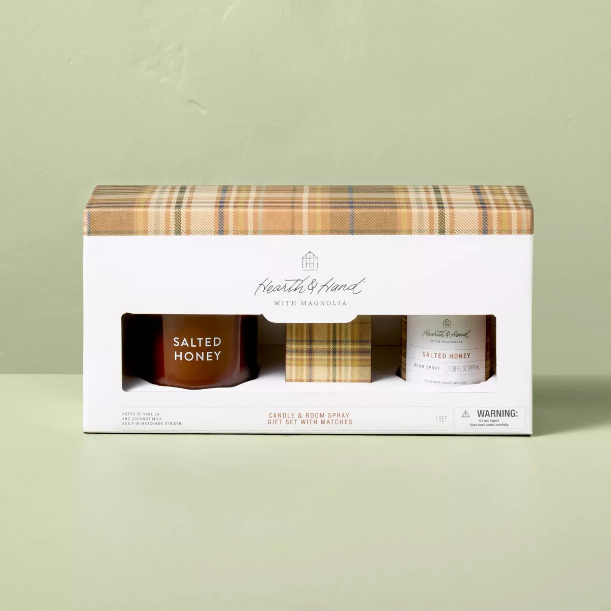 3pc Gift Set with 7oz Jar Candle, 3.38 fl oz Room Spray, and 5.1cm Matches - Hearth & Hand™ wit... | Target