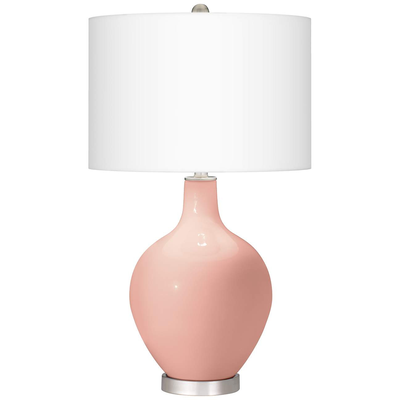Rustique Warm Coral Ovo Table Lamp from Color Plus | LampsPlus.com