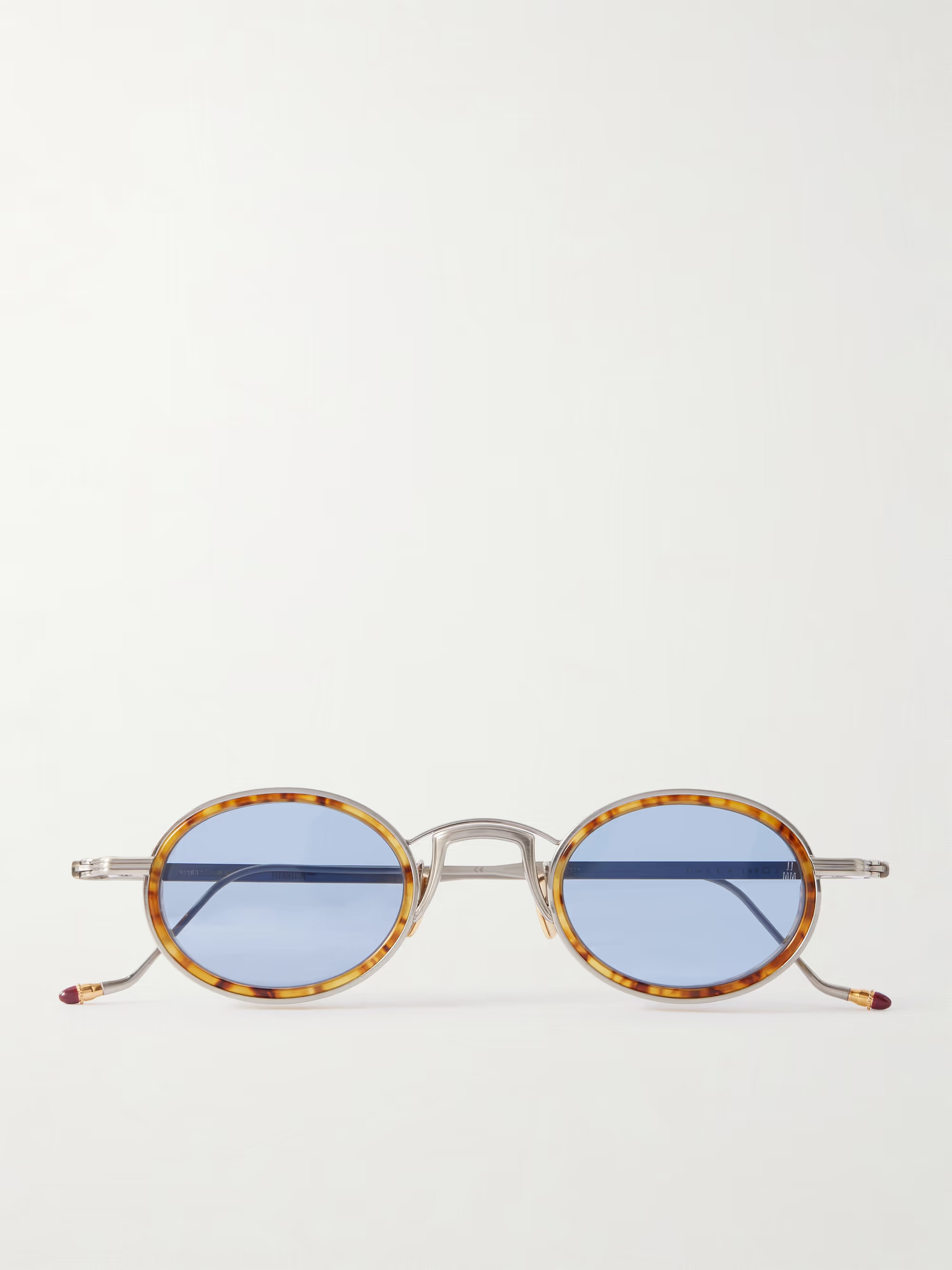 Round-frame titanium and tortoiseshell acetate sunglasses - tortoiseshell - One Size | NET-A-PORTER (US)