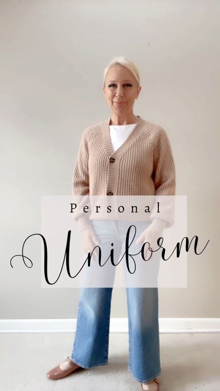 Personal Uniform = Cardigan / Sweater + Tee + Jeans / Comfy Pants + Ballet Foats

#LTKover40 #LTKSeasonal #LTKstyletip