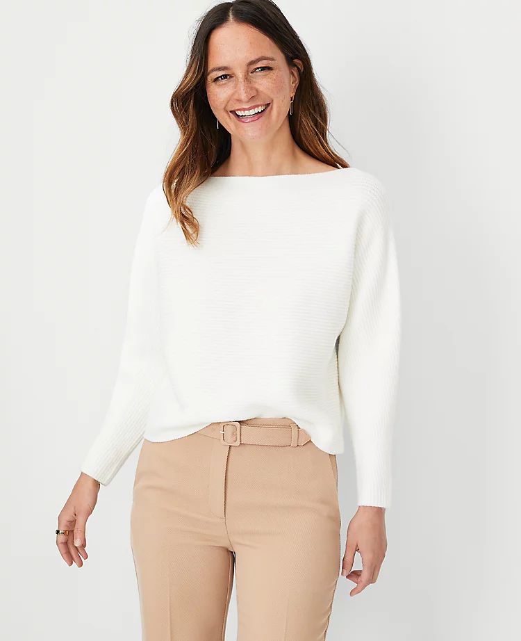 Petite Stitched Boatneck Sweater | Ann Taylor (US)