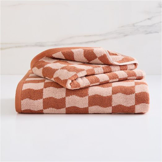 Wavy Blocks Towel Sets | West Elm (US)