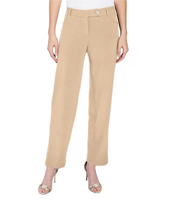 Duke Stretch Solid Woven Slim Straight Leg Ankle Pants | Dillard's