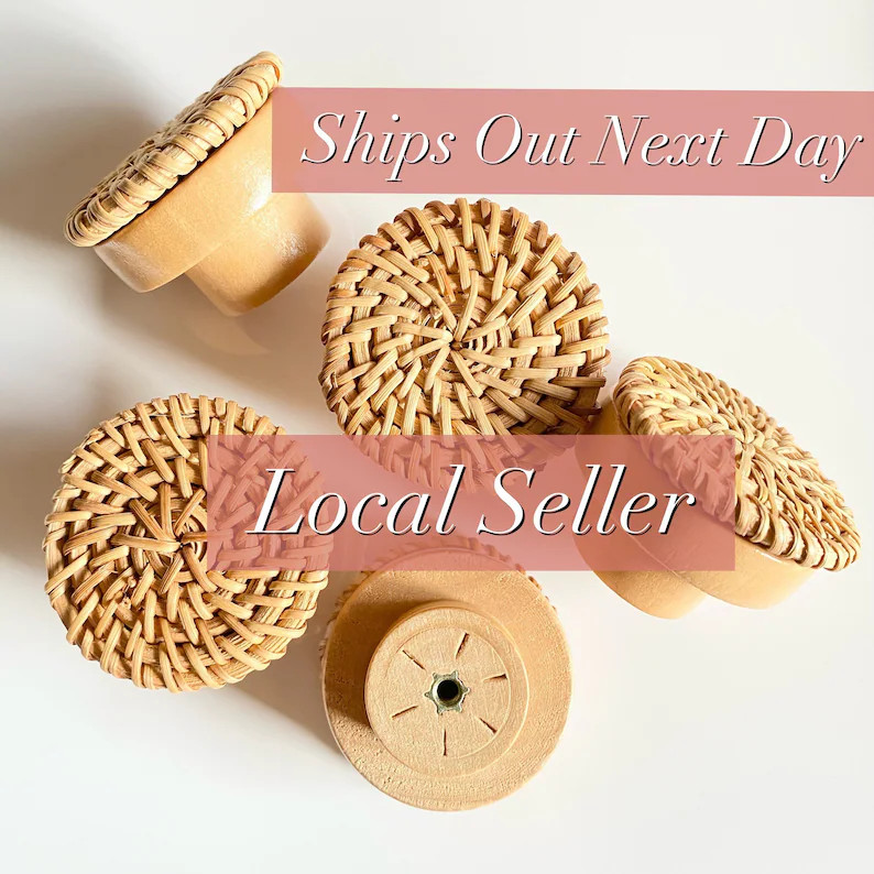 Rattan Dresser Knob | Boho Nursery Decor, Coastal Cabinet Pull | Etsy (Global)