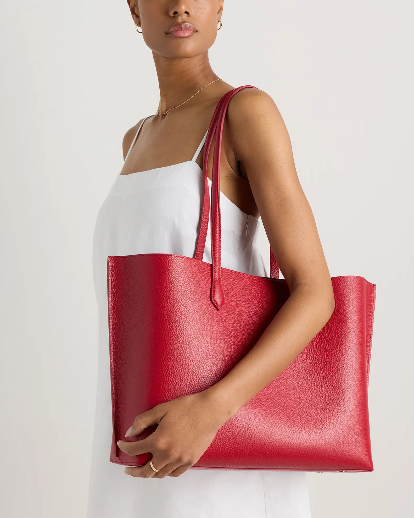 Italian Leather Triple Compartment Shopper Tote | Quince