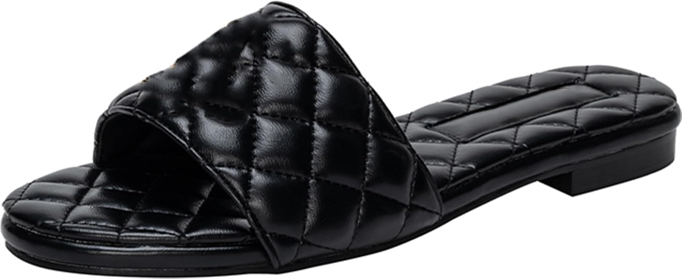 Women's Embroidered Flat Sandals Casual Slip on Slide Sandals | Amazon (US)