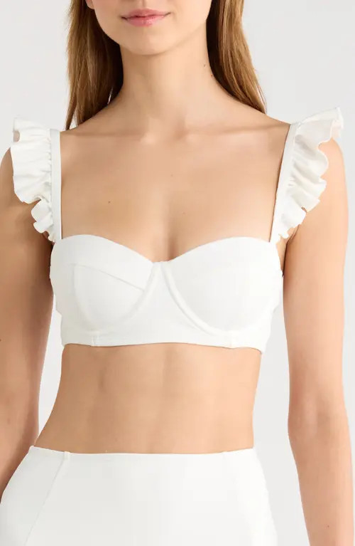 Hutch Ruffle Underwire Bikini Top in Ivory Solid at Nordstrom, Size Small | Nordstrom