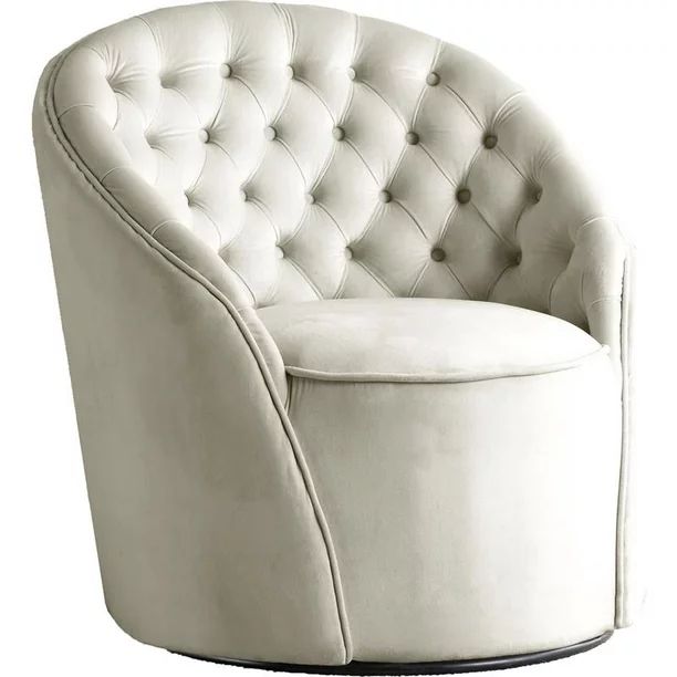 Meridian Furniture Alessio Swivel Chair, Cream - Walmart.com | Walmart (US)