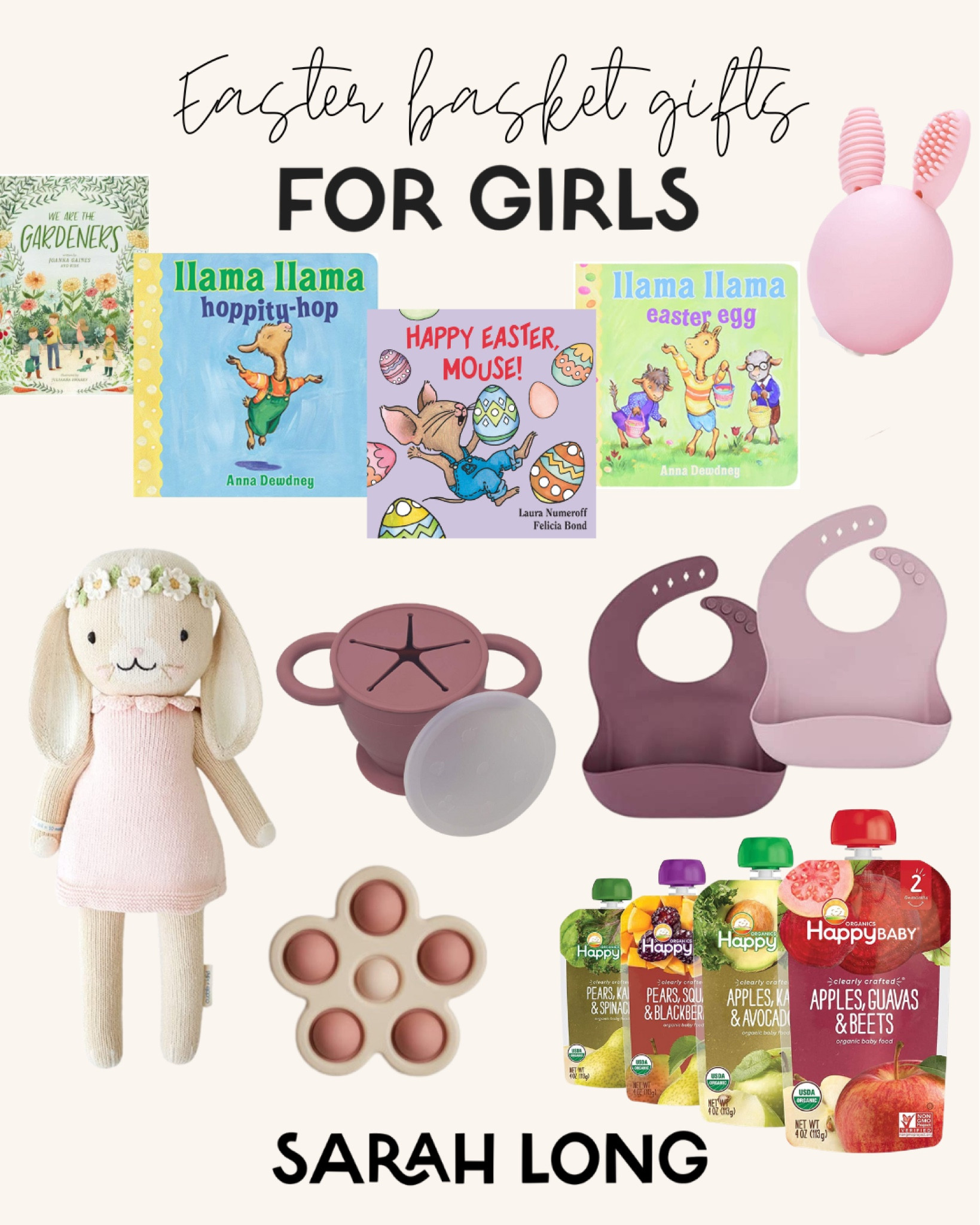 Easter baskets // easter gifts // kids // family // Toddler Easter basket // easter // easter basket ideas // baby first easter // toddler easter // girl easter basket // toddler girl // LTK Gift Guide // Sarah Long // Sarah Catherine Long // Sarah Catherine Creative

#LTKFind #LTKSeasonal #LTKfamily