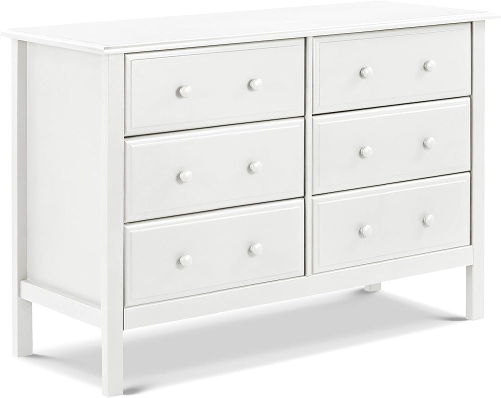 DaVinci Jayden 6-Drawer Double Wide Dresser in White, Greenguard Gold Certified | Amazon (US)