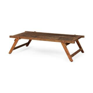 Mercana Armee Brown Reclaimed Wood Coffee Table 67522 - The Home Depot | The Home Depot
