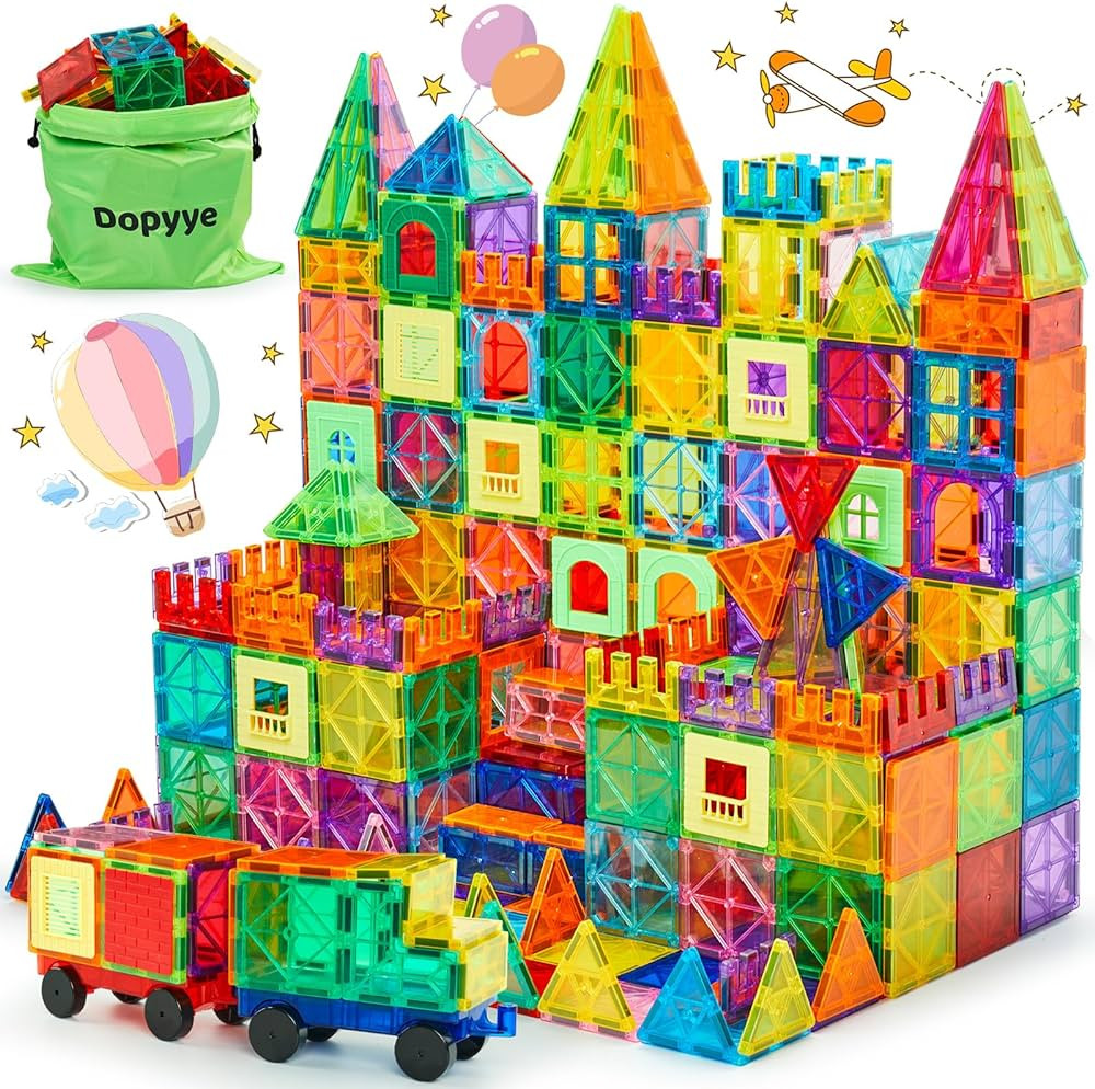 Magnetic Building Tiles for Kids, 100 PCS Magnetic Blocks with Storage Bag, Magnet Tiles STEM Edu... | Amazon (US)