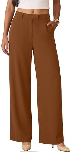 ANRABESS Womens Wide Leg Business Casual Pants 2026 High Elastic Waisted Loose Fit Work Office Tr... | Amazon (US)