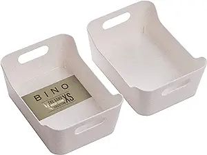 BINO | Plastic Organizer Bins, X-Small - 2 Pack, Beige | THE SOHO COLLECTION | Multi-Use Organize... | Amazon (US)