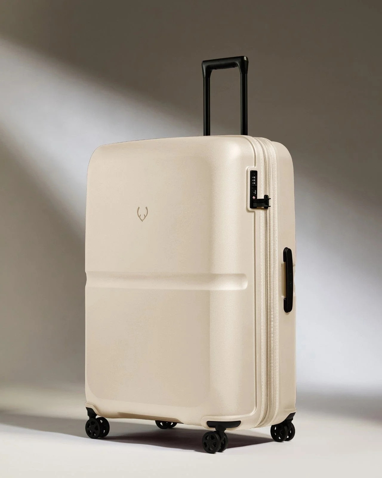 Large Suitcase in Taupe - Single Stripe | Checked Luggage & Large Suitcases | Antler UK