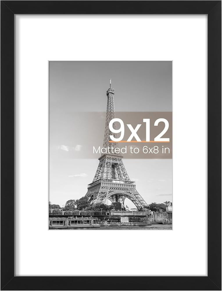 upsimples 9x12 Picture Frame, Display Pictures 6x8 with Mat or 9x12 Without, Wall Hanging Photo F... | Amazon (US)