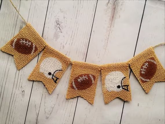 Football Burlap Banner Reversible Sports Mini Banner | Etsy | Etsy (US)