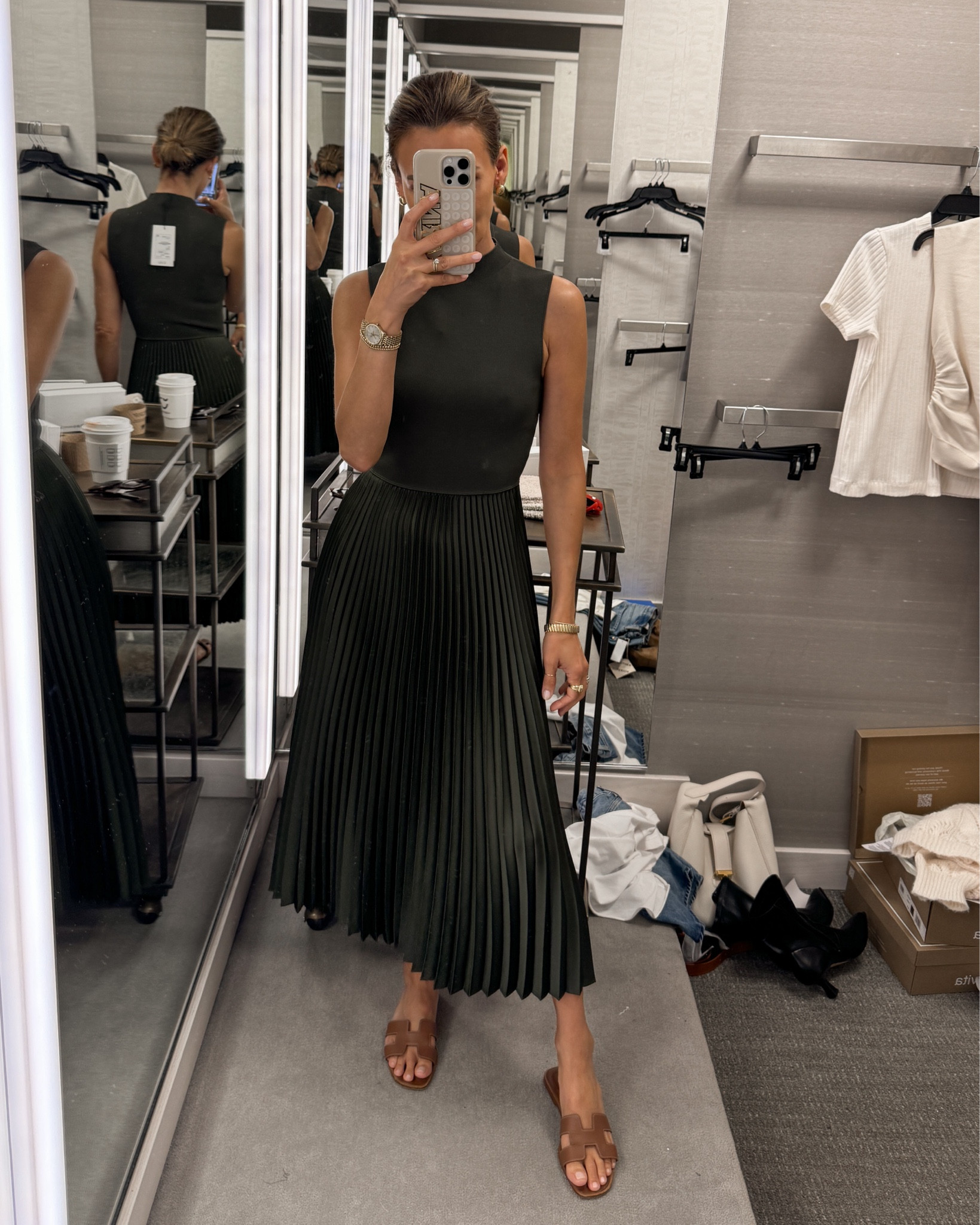long sleeve midi dress sequin Black slim fit long-sleeved Midi Dress Black / M