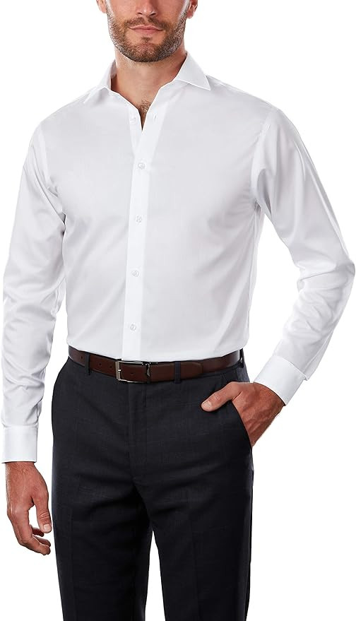 Calvin Klein Men's Dress Shirt Regular Fit Non Iron Herringbone | Amazon (US)