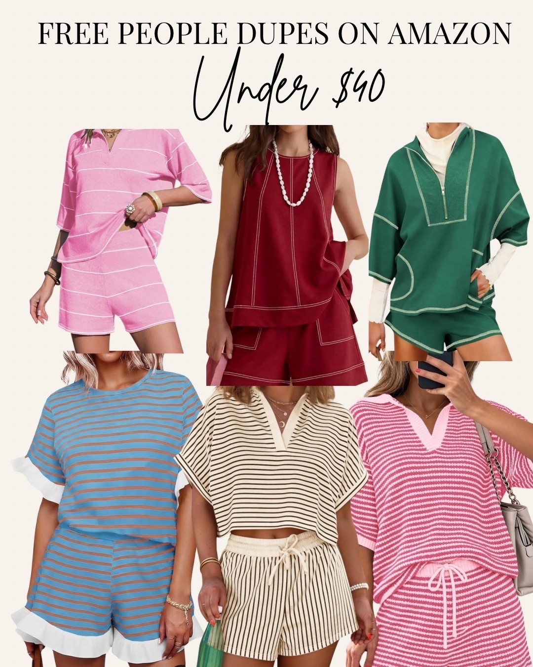 These Amazon sets are giving major Free People vibes without the Free People price tag. All under $40 and perfect for casual days, lounging, travel, and spring outfits. These are some of my favorite comfy but elevated Amazon finds! Most are on sale right now on Amazon! 

#freepeopledupes #amazonfashion #amazonfinds #amazondopes #matchingsets #casualstyle #springoutfits #ltkfinds #amazonstyle


#LTKActive #LTKSaleAlert #LTKmomlife