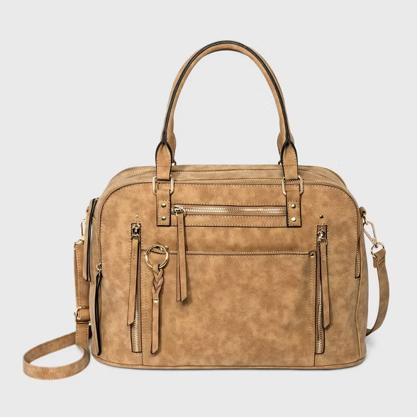 VR NYC Braided O-Ring Satchel Handbag - Natural | Target