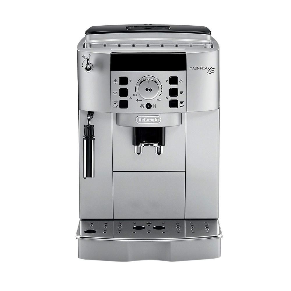 DeLonghi Magnifica XS Compact Fully Automatic Black and Silver Espresso Machine and Cappuccino Maker | The Home Depot