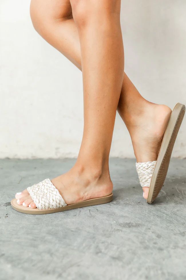 Bella Beige Raffia Sandals | Pink Lily