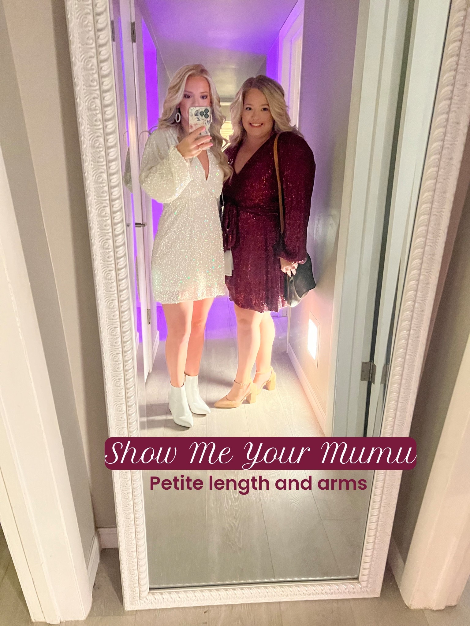 Show Me Your Mumu is my favorite store to make a statement!! Also, their petite styles are perfect in every size. Both of these dresses are Mumu and worn on my bachelorette party!! So cute and sparkly! 
These are still available and would be perfect New Year’s Eve party dresses, too! Mumu really does have something for every body type! 


#LTKHoliday #LTKootd #LTKPetite