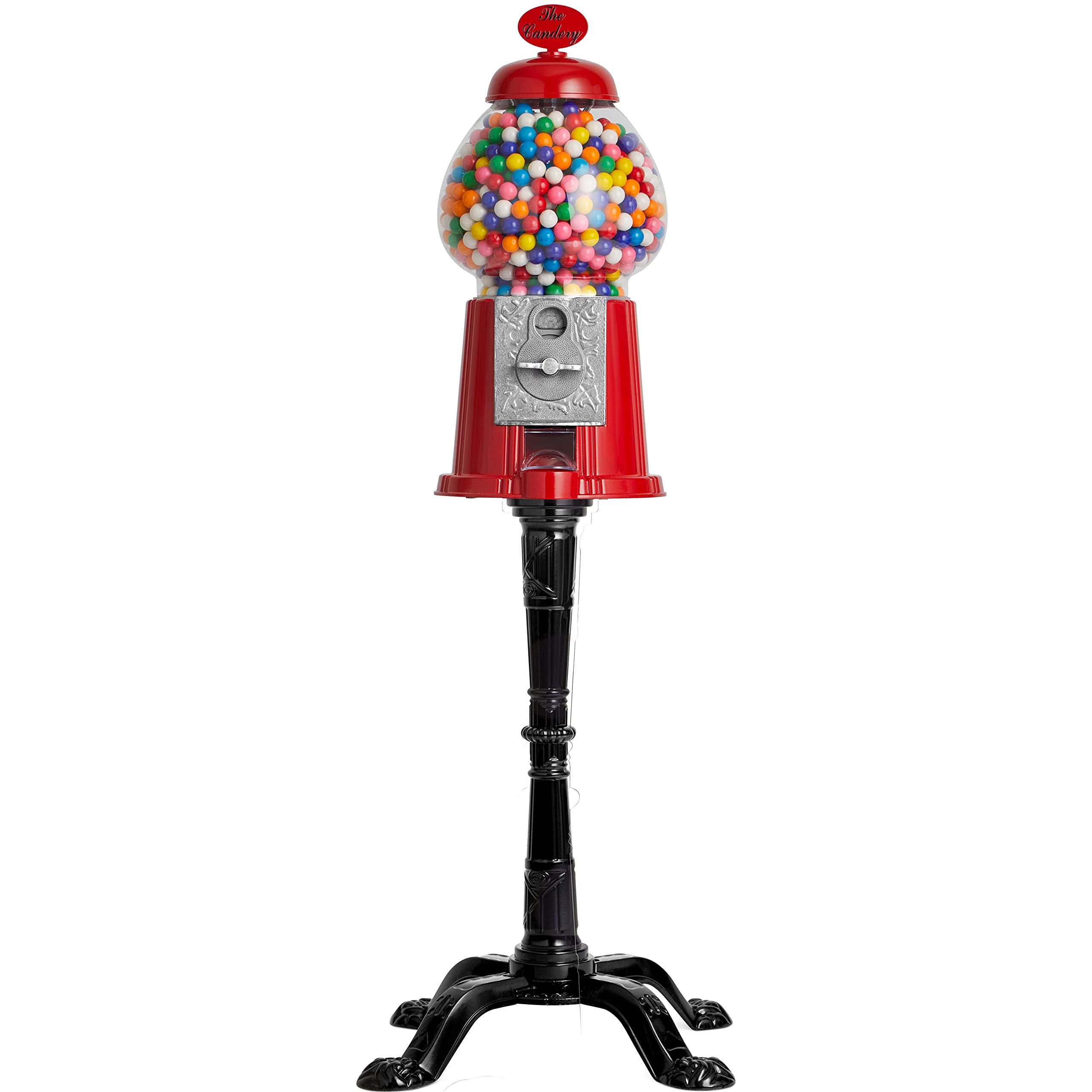 Gumball Machine - 15 Inch Candy Dispenser with Stand for 0.62 Inch Bubble Gumball - Heavy Duty Red M | Amazon (US)